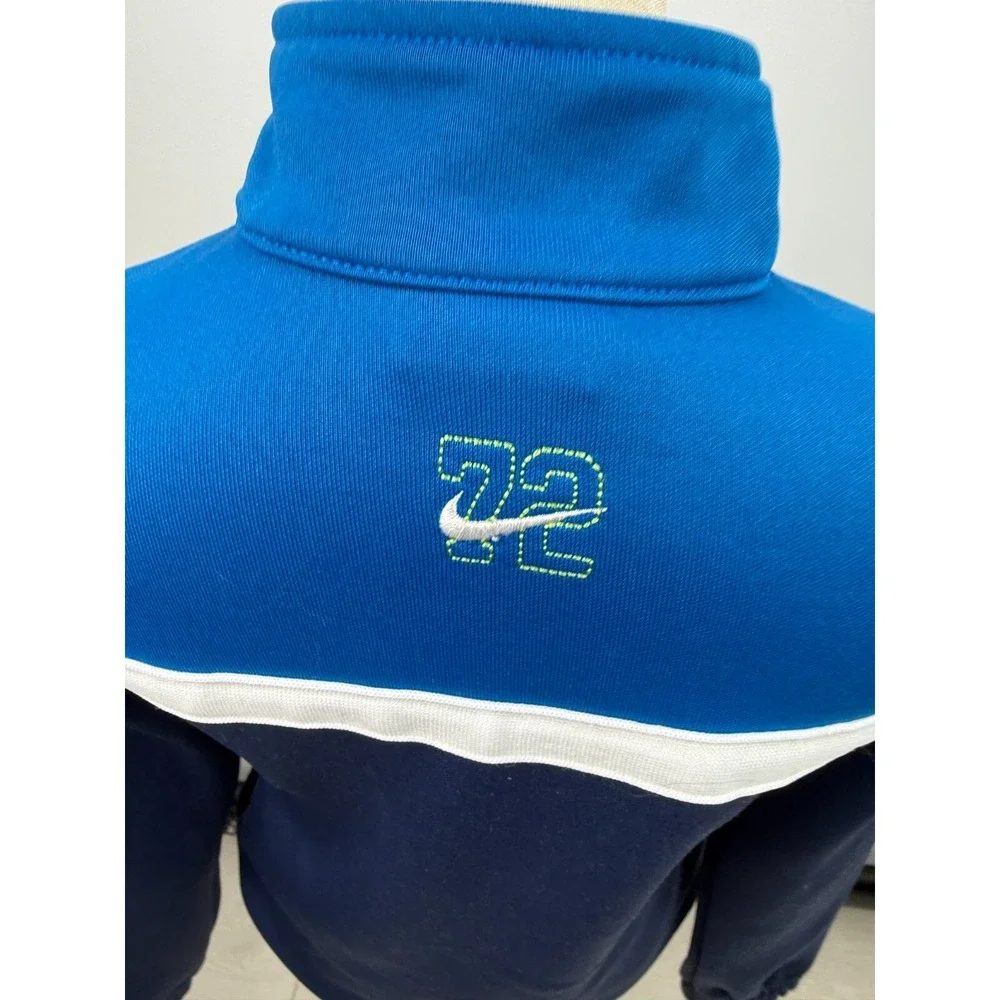 Nike Kids Blue Navy Colorblock Full Zip Track Jacket Size Small 7-8